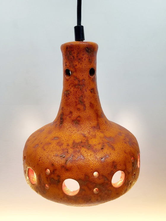 Image 1 of Lampada a sospensione Fat Lava in ceramica, tonalità arancioni, anni '50