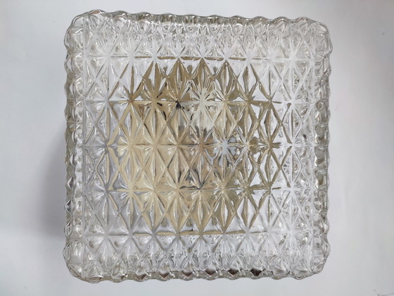 Image 1 of Vintage Guro 1970s Ceiling Lamp Ceiling light glass square