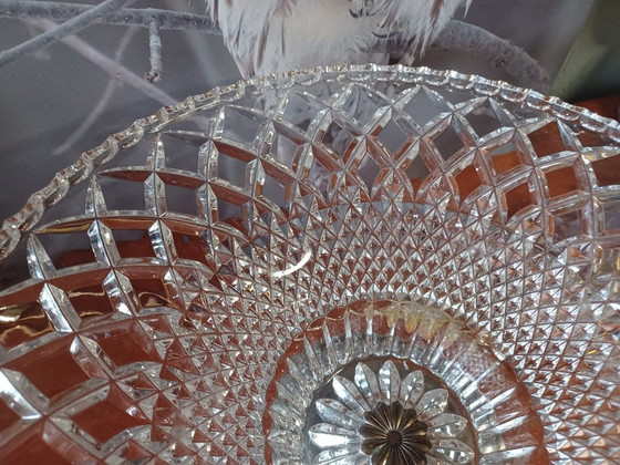 Exclusive Large Crystal Coupe Bowl on Silver Base – Diamond Cut (photo 2 of 6)