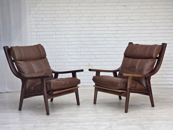 Anni '70, design danese di H.J.Wegner, poltrona schienale alto, modello GE530. – Hans Wegner, Poltrone, Legno (photo 5 of 26)