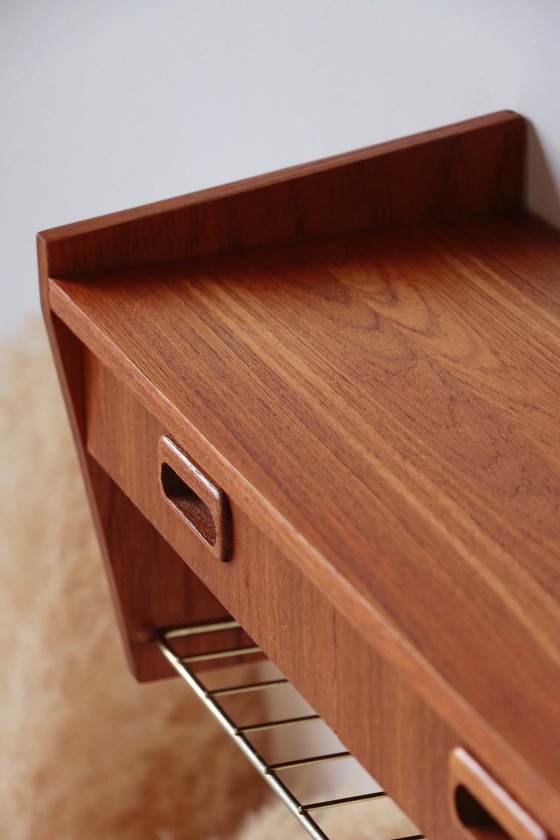 Image 1 of Vintage Swedish teak wall console – 1950s design