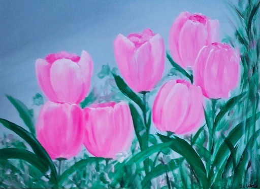 Peinture de tulipes