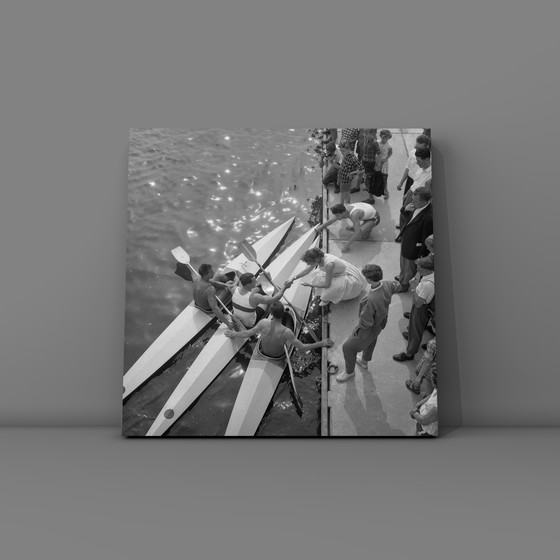 Image 1 of Stampa d'arte – Gara di canoa storica, Bosbaan 1958 Amsterdam