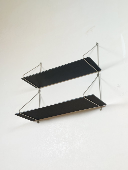 Vintage Mid Century Glass Shelf Wall Shelf Loop Shelf 1970s