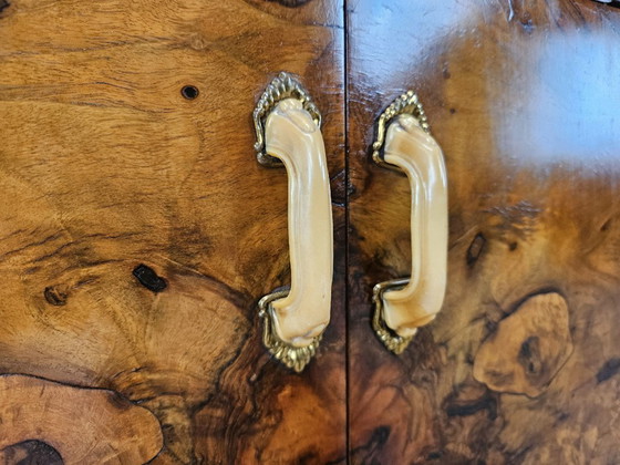 Pair of Art Deco burl wood nightstands, Brown (photo 9 of 15)