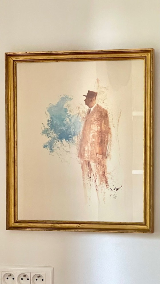 Image 1 of ILLUSTRAZIONE di de Gaulle su CARTA D'EPOCA