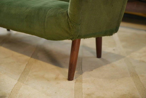 Green velvet canapé 1960s – 3-5 seaters, Scandinavian (photo 9 of 15)