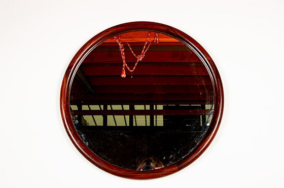 Image 1 of Grande specchio rotondo in palissandro danese di Vildbjerg Mobelfabrik 1960