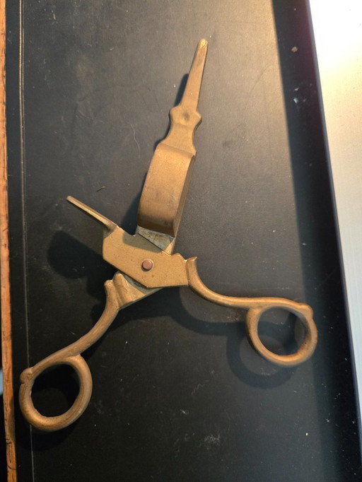 Vintage Kerzenlöschschere aus Messing, 16 cm