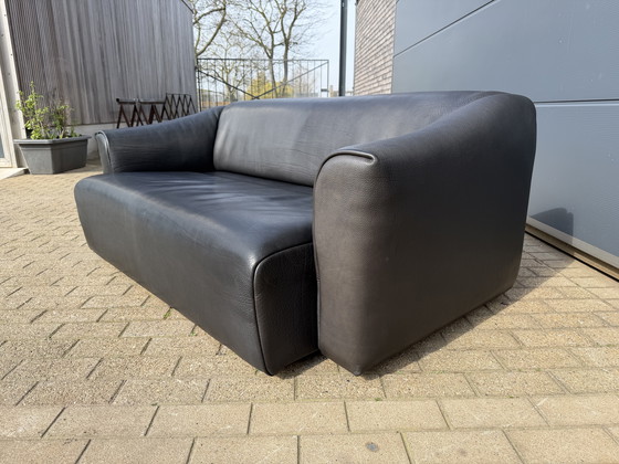 Image 1 of De Sede DS47 3-Sitzer in Büffelleder 5 mm NECK Schwarzes Leder, ausziehbarer Sitz