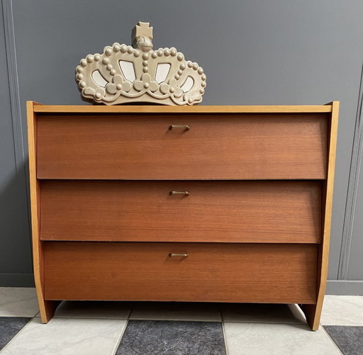 Danish style wood shoe cabinet 1960s