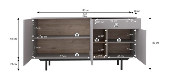 Image 1 of Sideboard from Meubella type Iris, there are two for sale