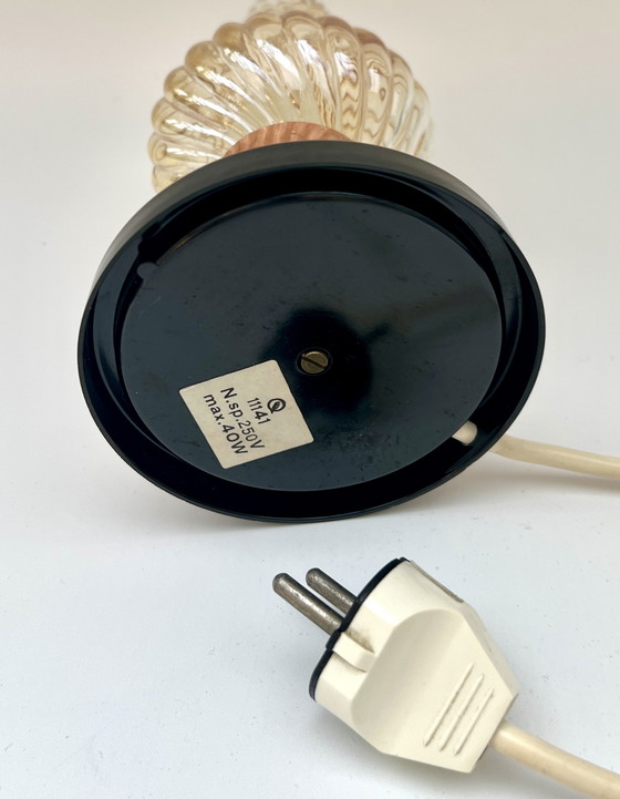 Image 1 of Vintage table lamp with smoked glass – copper & Bakelite – circa 1960s/70s