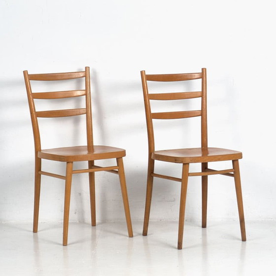 Sedie da pranzo in stile vintage (c.1950). Set di 2 pezzi – Wood, Retro (photo 4 of 9)