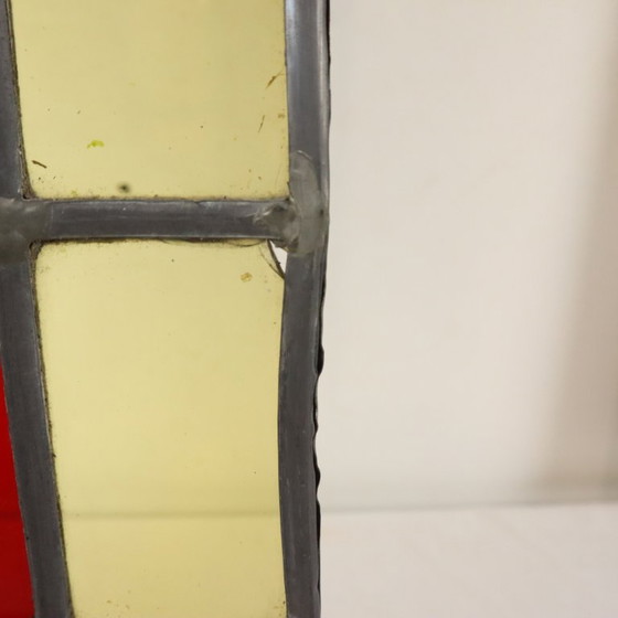 Groot Kleurrijk Glasraam Glas in Lood Medaillon – Decoratieve objecten (photo 18 of 20)