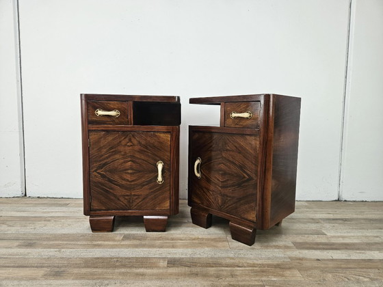Image 1 of Art Decò bedside tables in briar root and Bakelite