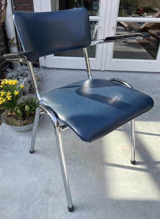 Vintage chrome tubular frame chair Brabantia Gispen style