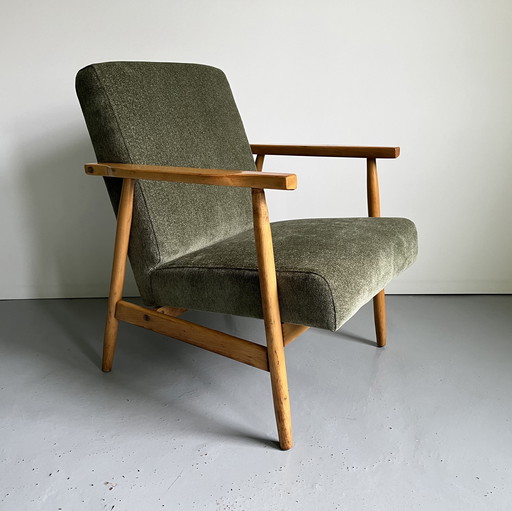 Vintage Clubfauteuil Model B-7727 uit 1970S In Nieuwe Olijfgroene Stof