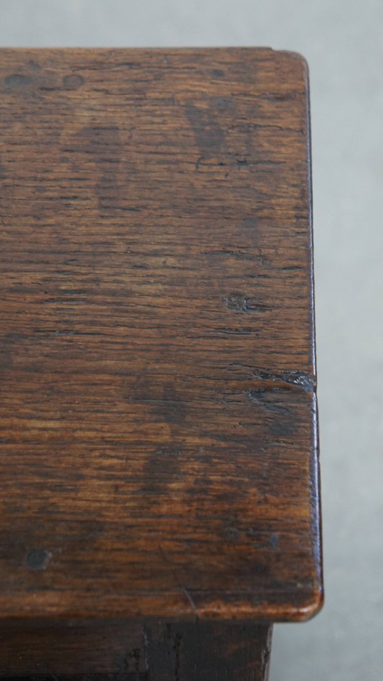 Image 1 of Antique English oak joint stool/ stool/ side table from the 17th century