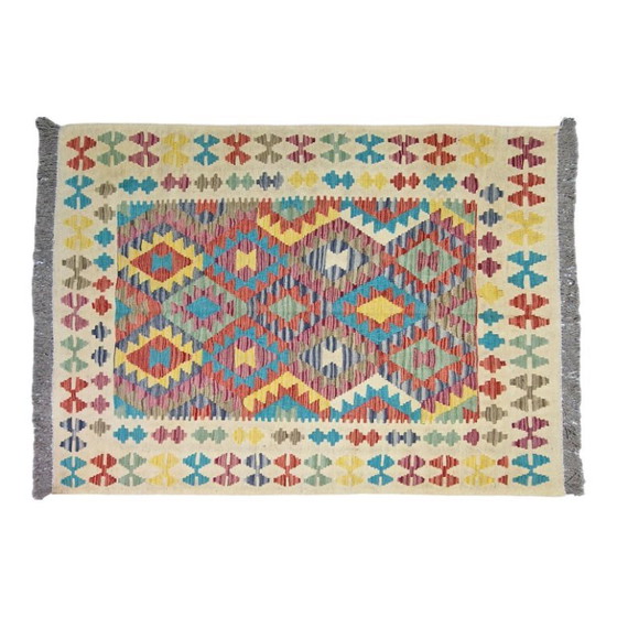 Kilim Ancien de Maimana Afghan – Laine Filée Main – Recto Verso – 173 x 127 cm – Tapis, Wool (photo 4 of 5)