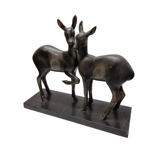 Art Deco beeld met reeën