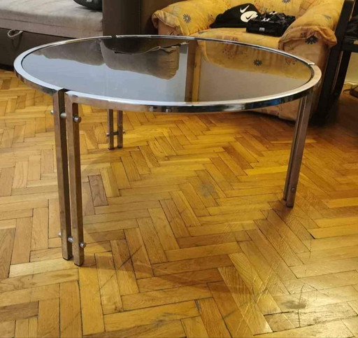 Mid-Century Buisvormige Chromen Salontafel, jaren 60