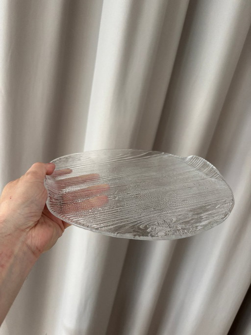 Textured Glass Plate "Bark" by Bengt Edenfalk for Skruf – tafelaccessoires (photo 2 of 5)