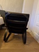 Sedia a dondolo IKEA Poäng con seduta in pelle