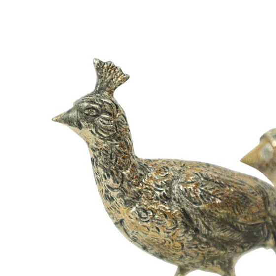 Image 1 of Paire de statues de faisans en métal