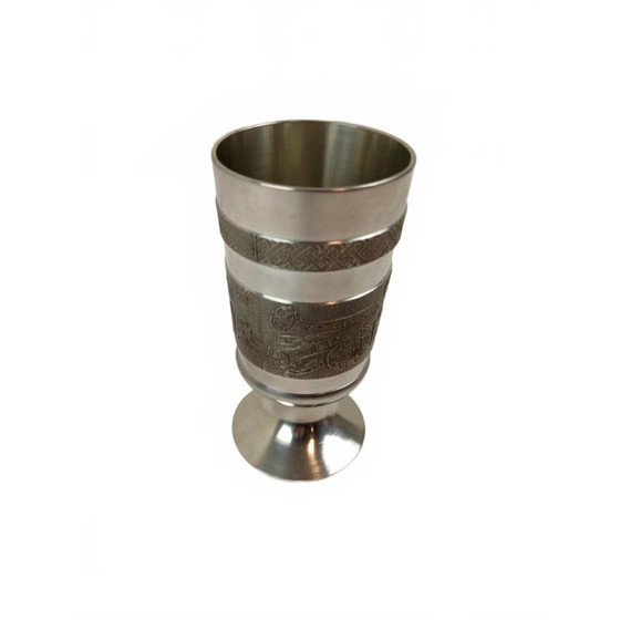 Image 1 of Beautiful Irish Pewter Goblet - Mullingar Pewter (Book of Kells)