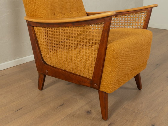 Fauteuil des années 1950 – Rattan, Textile (photo 6 of 8)