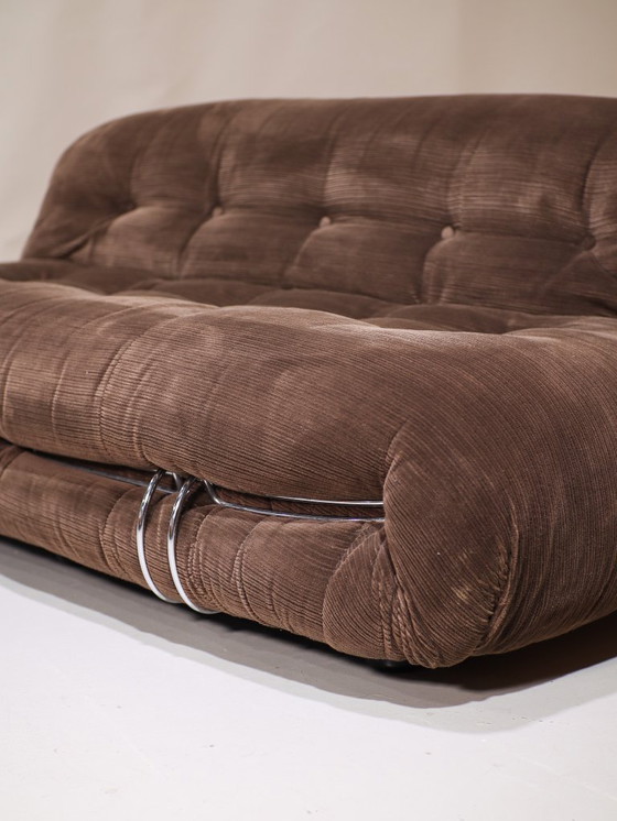 Image 1 of Soriana 2-seater sofa Cassina brown Italy 1970s