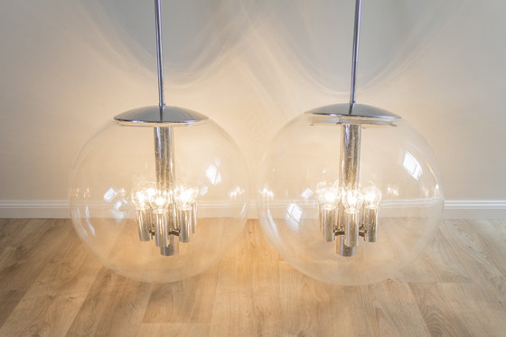 Image 1 of 1 of 2 XXL Glashütte Limburg pendant lamp - model 4105 - 1970s vintage