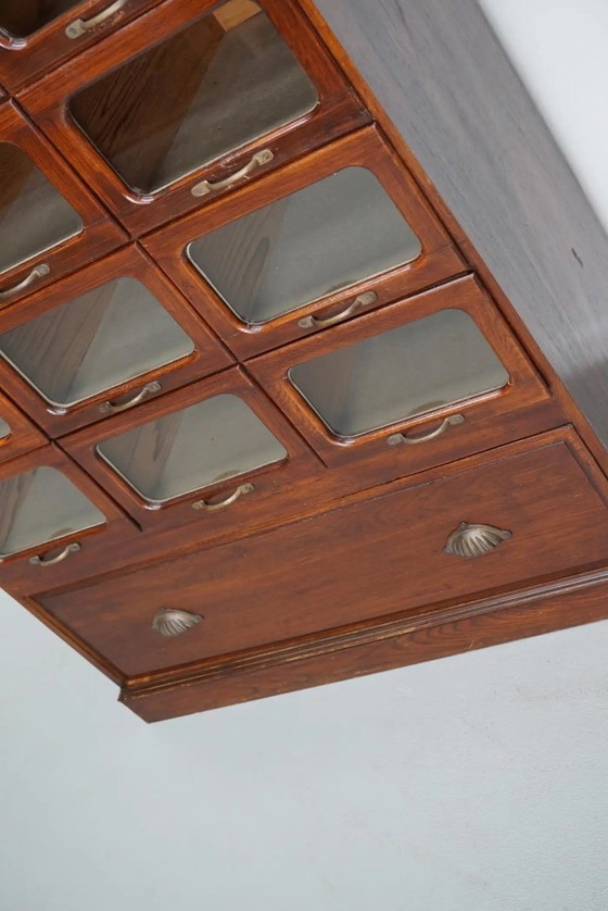 Image 1 of Englischer Kurzwarenschrank mit Glasschubladen, ca. 1930er Jahre