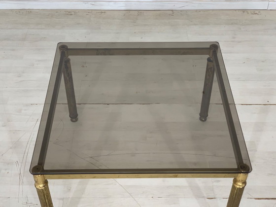Image 1 of Tavolino da caffè in vetro vintage in ottone
