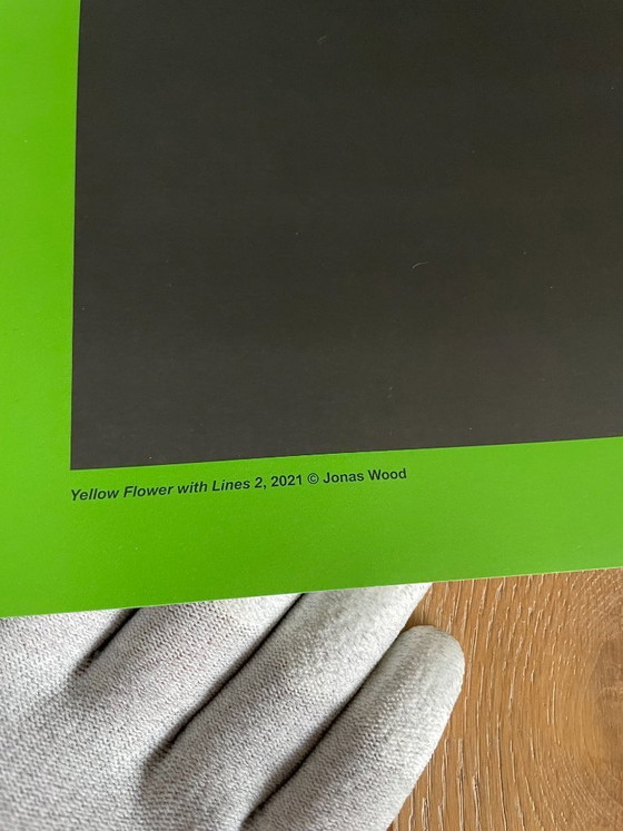 Image 1 of Jonas Wood, Yellow Flower with Lines 2, 2021, Copyright Jonas Wood, Printed in the USA