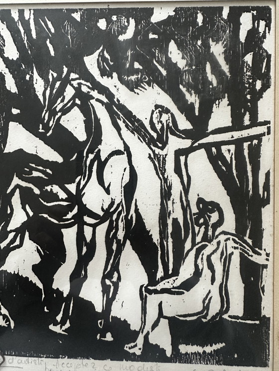 Image 1 of Suzan ROTHENBERG (1945-2020), Figuren zu Pferd - Holzschnitt - Künstlerexemplar