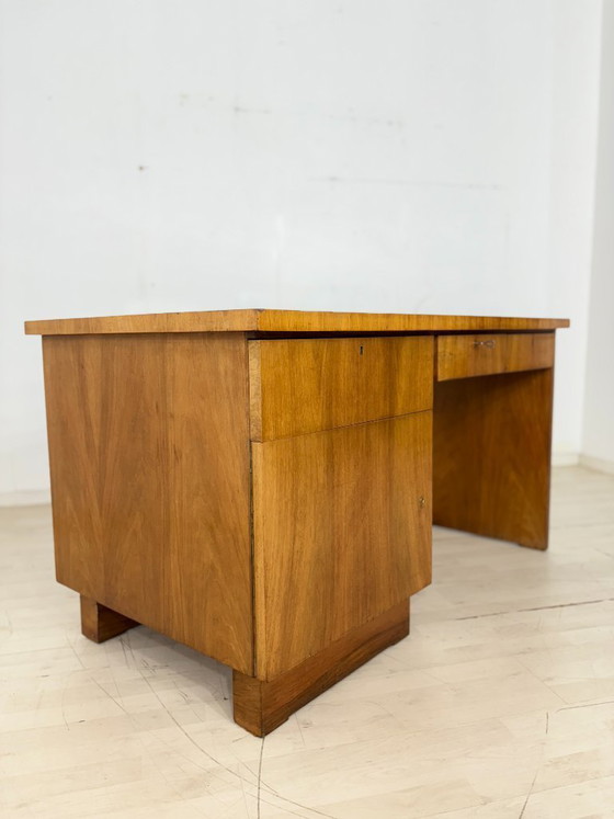 Image 1 of Art Deco desk / Vintage desk / 1928 desk / Walnut office desk