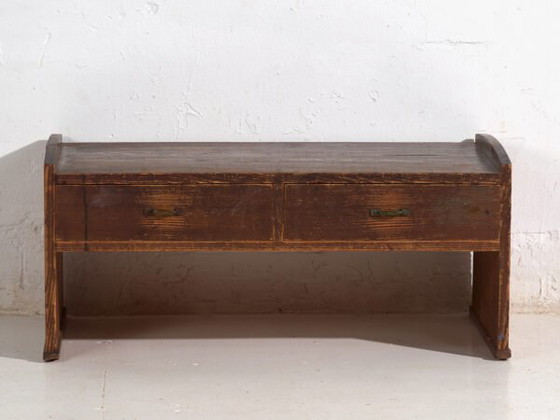 Japanese Low Desk Table with Drawers in Cedar – Showa Period (c.1926–1970) – Coffee tables, Metal, Rustic (photo 36 of 40)