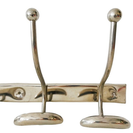 Image 1 of Porte-manteau vintage français style art déco chromé années 1960