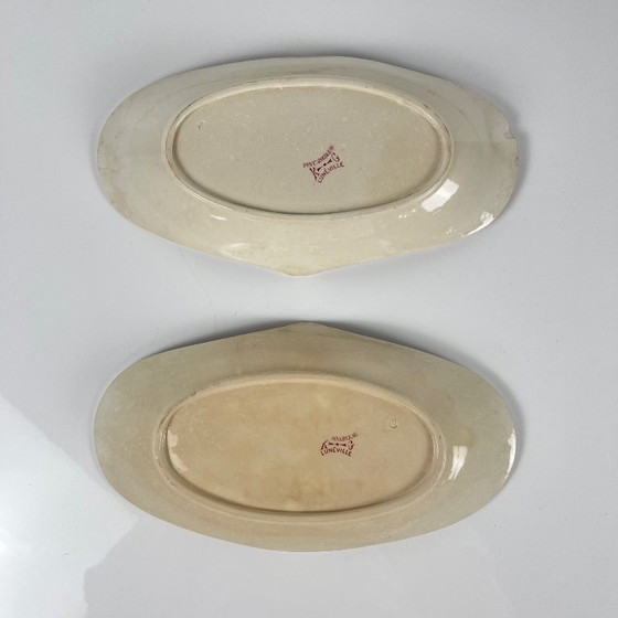 Image 1 of Coppia di piatti da portata ovali con manici laterali, KG Lunéville, Ironstone, "Fontainebleau", rosa, XIX secolo