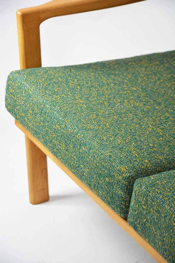 Image 1 of Mottled green BZ sofa