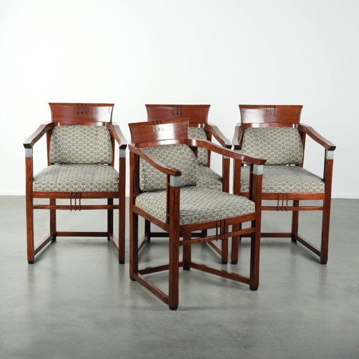 4 x Art Deco design Schuitema eetkamerstoel uit de Decoforma serie met luxe stoffen bekleding