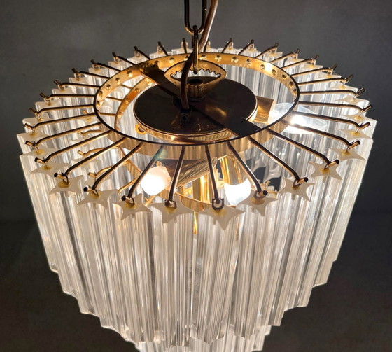 Image 1 of  Gran araña/lámpara de techo de Paolo Venini, cascada, cristal de Murano, Italia, años 70
