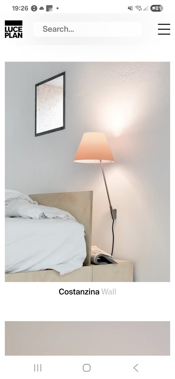 Image 1 of Pair of LUCEPLAN wall sconces model D13api Costanzina- Design Paolo Rizzatto- 1986