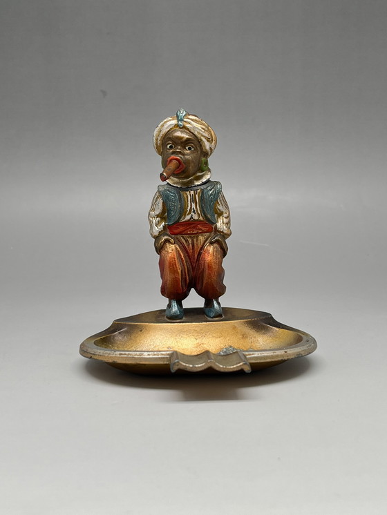 Image 1 of Austrian Bobblehead Figural Ashtray – Made in Austria