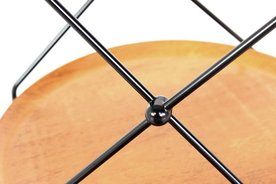 Image 1 of Almost As New, Jie Gantofta Mid-Century String Serving Trolley / Tea Trolley, Sweden, Teak, Steel Leather, Completely Restored!