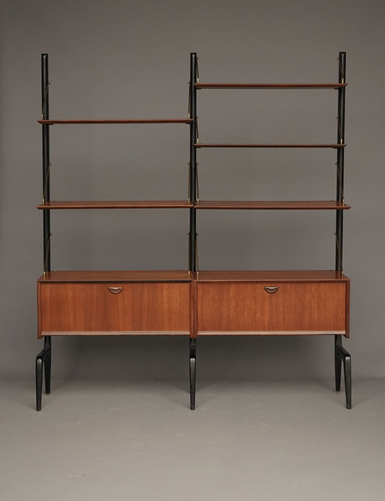 Image 1 of Mid-Century Freestanding Wall System by Louis van Teeffelen for WéBé, 1950s