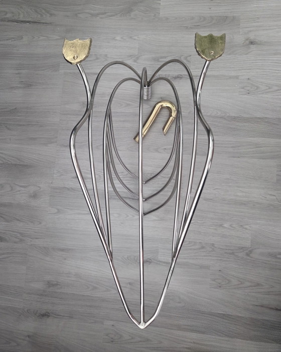 Portariviste vintage “Cigno” | Maison Jansen, circa anni '70 – Brass, Chrome (photo 12 of 15)