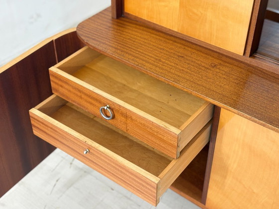 Image 1 of Prachtige vintage hoge kast / barkast / dressoir / vitrinekast